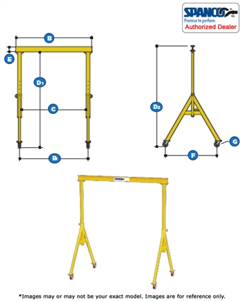 2A1515  - Spanco Steel Gantry - Adjustable Height