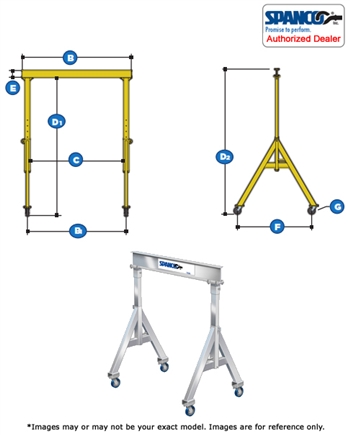 2ALU1010  - Spanco Aluminum Gantry - Adjustable Height