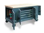 Strong Hold - 4.8-TC-322-5DB-MT - Mobile Maintenance Cart with 3 Locking Compartments