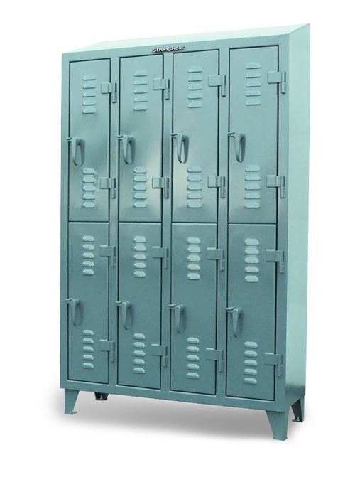 Strong - - 8 Locker Hold with Compartments Industrial 46-18-2TSL-SL Slope-Top