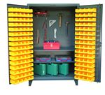 Strong Hold - 46-BSPB-242 - Tool Storage Bin Cabinet with 2 Shelves and Pegboard