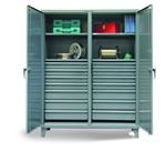 Strong Hold - 56-DS-244-14DB - Double-Shift Industrial Cabinet with 14 Drawers