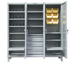 Strong Hold - 66-MS-244-3APH-6B-4DB-6SOS - Triple Shift Industrial Cabinet with Multi-Storage
