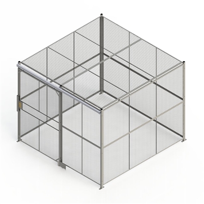 DK1084CRW - WireCrafters - 4-sided cage, 10' w/ Slide Door and Ceiling, Welded Wire