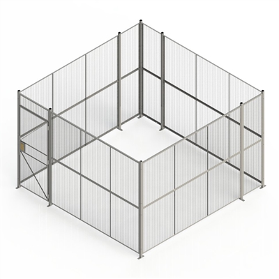 DK12124 - WireCrafters - 4-sided cage, 12' w/ Hinge Door, Woven Wire