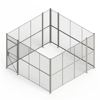 DK12124RW - WireCrafters - 4-sided cage, 12' w/ Hinge Door, Welded Wire
