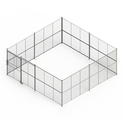 DK20204 - WireCrafters - 4-sided cage, 20' w/ Slide Door, Woven Wire
