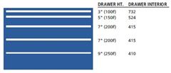 DW0900-0503FB - Lista DW Cabinet w/ Drawer Layouts