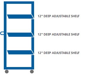 NXF/MTC12-4848 - Lista Nexus Shelf Trolley, Center Justified