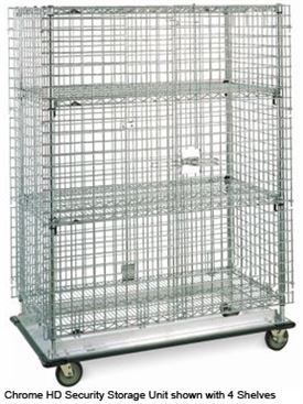 SEC53LC - Metro 4 Shelf Heavy Duty Mobile Chrome Security Storage Unit