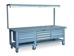 Strong Hold - ST-15303 - Mobile Workbench with 8 Key-Lock Drawers and Light
