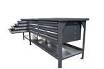 Strong Hold - T11232-12DB - Industrial Shop Table with 12 Drawers