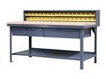 Strong Hold - T4830-22B-2DB-MT - Industrial Shop Table with Maple Top and 2 Drawers