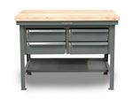 Strong Hold - T4830-4DB-KL-MT - Industrial Shop Table with Maple Top and 4 Key Lock Drawers