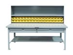 Strong Hold - T7230-MBS-2DB-34B - Industrial Shop Table with Bins and 2 Drawers