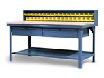 Strong Hold - T7236-34B-2DB-MT - Industrial Shop Table with Maple Top and 2 Drawers
