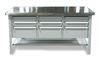 Strong Hold - T7236-9DB-CCSL-SSTOP - Industrial Shop Table with 9 Key-Lock Drawers and Stainless Steel Top