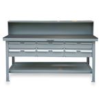Strong Hold - T7236-RS-6DB-ABS - Industrial Shop Table with 6 Drawers