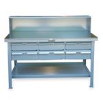 Strong Hold - T7236-RS-6DB-SSTOP - Industrial Shop Table with 6 Drawers