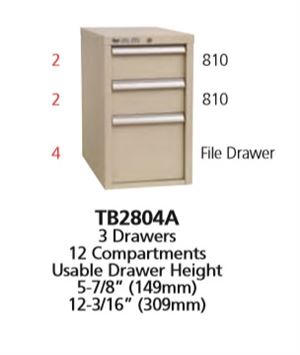TB2804A - Vidmar Desk Height Technical Bench Cabinet