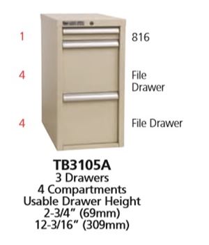 TB3105A - Vidmar Table Height Technical Bench Cabinet