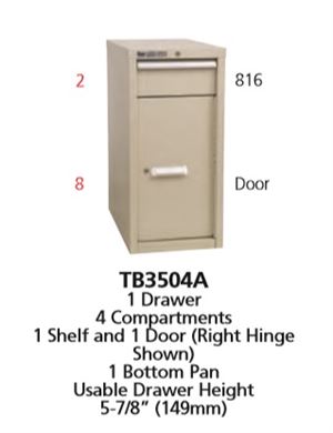 TB3504A - Vidmar Bench Height Technical Bench Cabinet