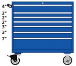 TSHS750-0722-M Lista 750 single bank mobile toolbox
